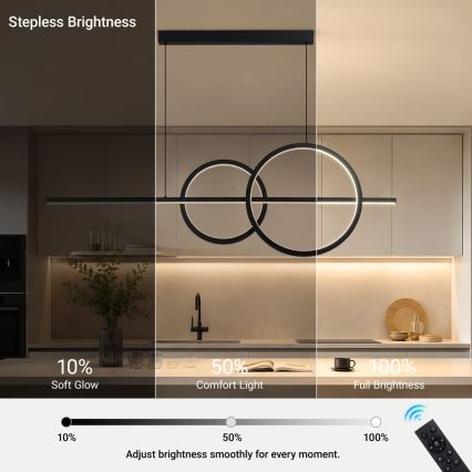 BRILAGI - Lustru LED reglabil suspendat pe cablu SIGNATURE LED/53W/230V 3000-600K 120 cm negru + telecomandă