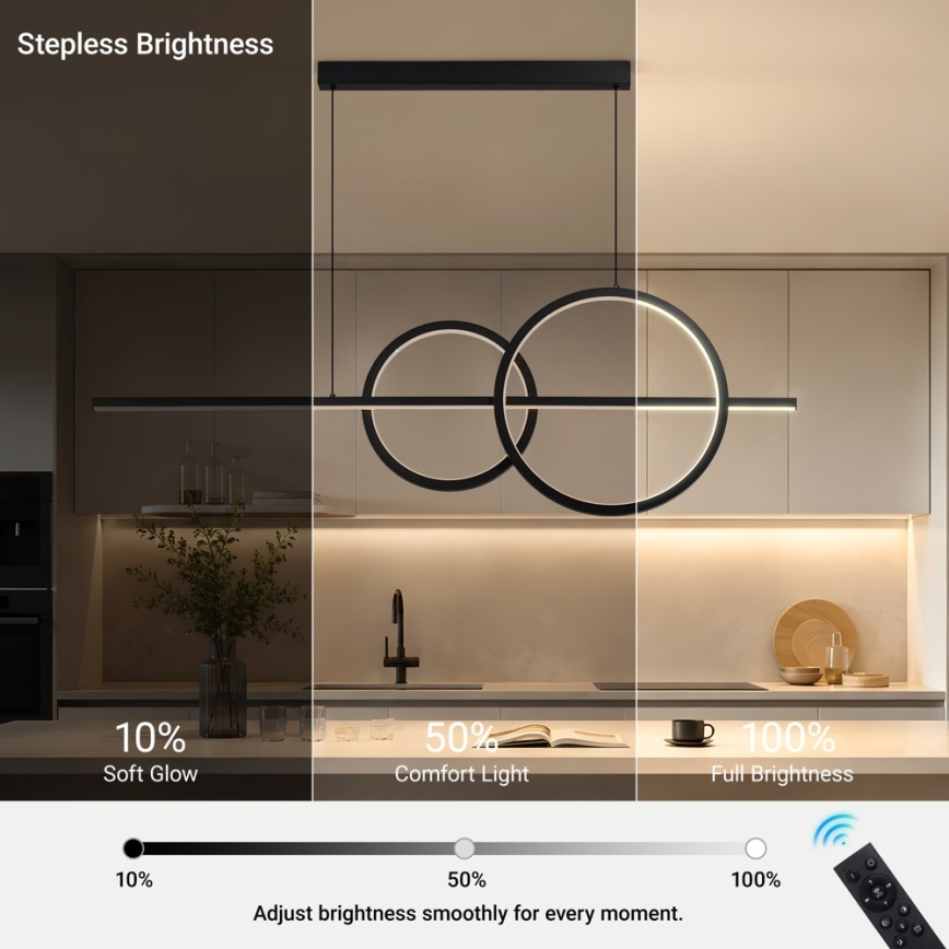 BRILAGI - Lustru LED reglabil suspendat pe cablu SIGNATURE LED/53W/230V 3000-600K 120 cm negru + telecomandă