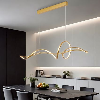Brilagi - Lustru LED reglabil suspendat pe cablu SIGNATURE LED/55W/230V 3000-6000K 120x23 cm auriu + telecomandă