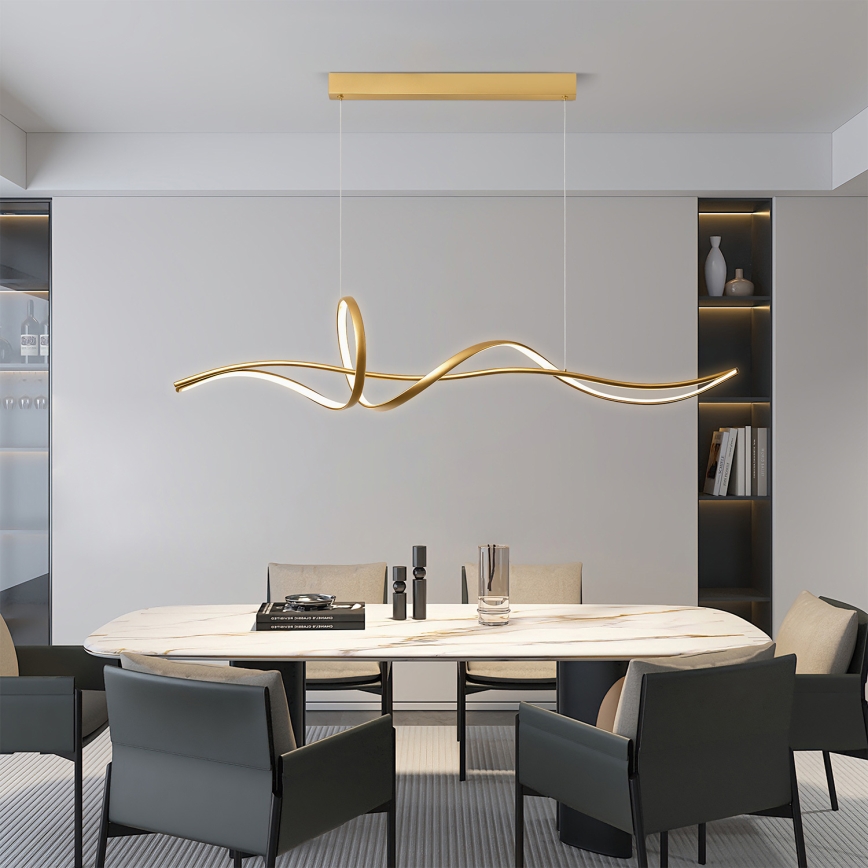 Brilagi - Lustru LED reglabil suspendat pe cablu SIGNATURE LED/55W/230V 3000-6000K 120x23 cm auriu + telecomandă