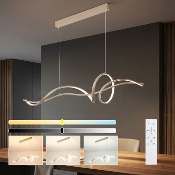 Brilagi - Lustră LED reglabilă pe cablu SIGNATURE LED/55W/230V 3000-6000K 120x23 cm bej + telecomandă