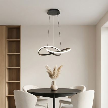 Brilagi - Lustra LED reglabilă suspendată pe cablu INFINITY LED/55W/230V 3000-6000K 50x50 cm neagră + telecomandă