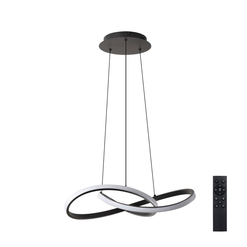 Brilagi - Lustra LED reglabilă suspendată pe cablu INFINITY LED/55W/230V 3000-6000K 50x50 cm neagră + telecomandă