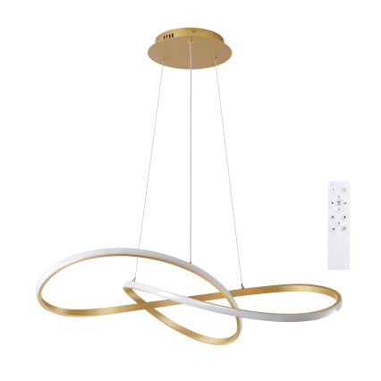 Brilagi - Lustru LED reglabil suspendat pe cablu INFINITY LED/80W/230V 3000-6000K 80x80 cm auriu + cu telecomandă