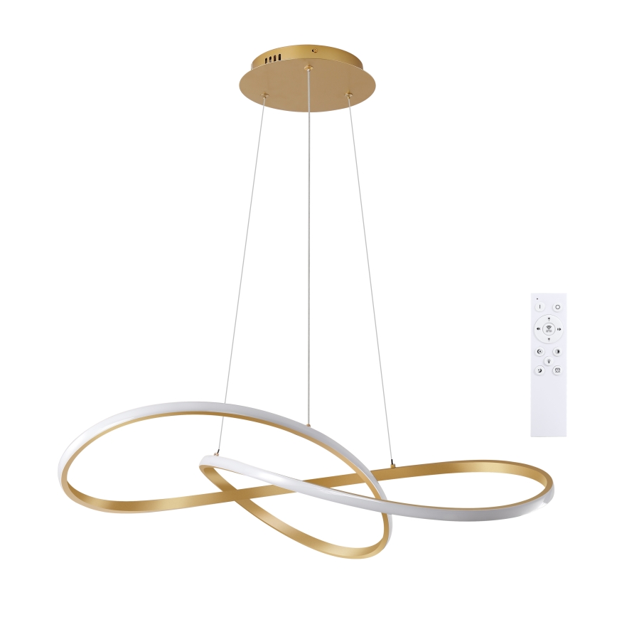 Brilagi - Lustru LED reglabil suspendat pe cablu INFINITY LED/80W/230V 3000-6000K 80x80 cm auriu + cu telecomandă