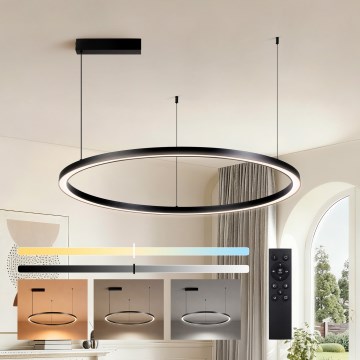 Brilagi - Lustră LED reglabilă suspendată pe cablu PORTOFINO LED/60W/230V 3000-6000K Ø 80 cm neagră + telecomandă
