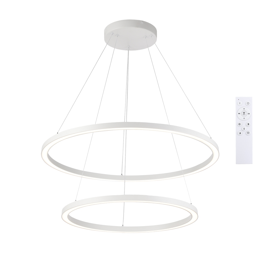 Brilagi - Lustra LED dimabilă suspendată pe cablu PORTOFINO LED/98W/230V 3000-6000K Ø 80 cm albă + telecomandă
