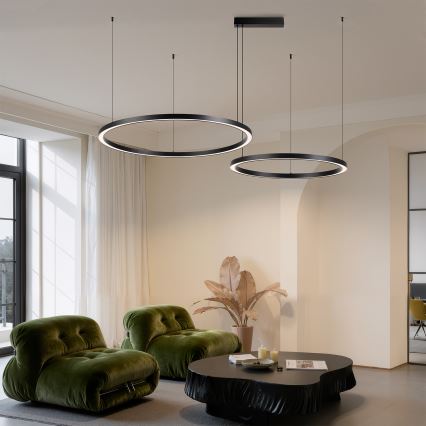Brilagi - Lustra LED dimabilă cu suspensie pe cablu PORTOFINO LED/98W/230V 3000-6000K neagră + telecomandă