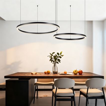 Brilagi - Lustra LED dimabilă cu suspensie pe cablu PORTOFINO LED/98W/230V 3000-6000K neagră + telecomandă