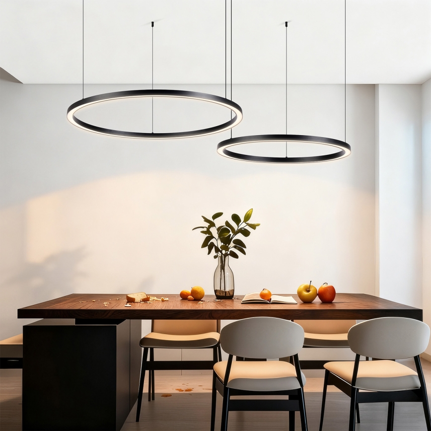 Brilagi - Lustra LED dimabilă cu suspensie pe cablu PORTOFINO LED/98W/230V 3000-6000K neagră + telecomandă