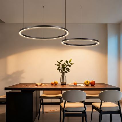 Brilagi - Lustra LED dimabilă cu suspensie pe cablu PORTOFINO LED/98W/230V 3000-6000K neagră + telecomandă
