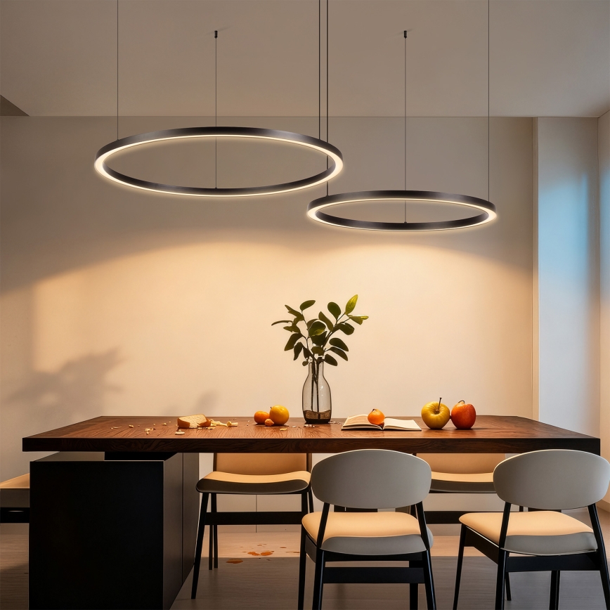 Brilagi - Lustra LED dimabilă cu suspensie pe cablu PORTOFINO LED/98W/230V 3000-6000K neagră + telecomandă