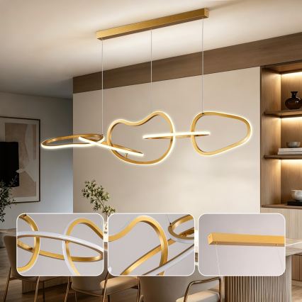 BRILAGI - Candelabru LED reglabil pe cablu SIGNATURE LED/80W/230V 3000-6000K 120x25 cm auriu + telecomandă
