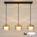 Brilagi - Lustra LED RGB+CCT reglabilă pe cablu AURA LUX 3xGX53/14W/230V 2700-6500K Wi-Fi Tuya negru/auriu
