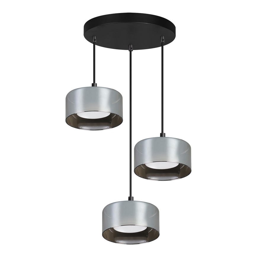 Brilagi - Lustra LED RGB+CCT reglabilă suspendată pe cablu AURA LUX 3xGX53/14W/230V 2700-6500K Wi-Fi Tuya negru/fumuriu