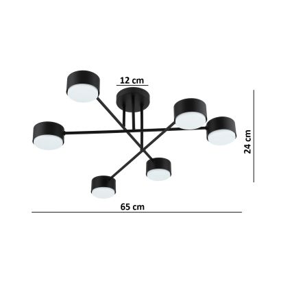 BRILAGI - LED RGB+CCT plafonieră dimmabilă MONO 6xGX53/14W/230V 2700-6500K Wi-Fi Tuya negru