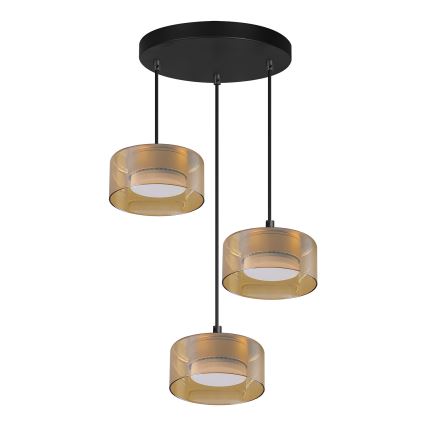 Brilagi - LED RGB+CCT Lustru suspendat dimmabil pe cablu AURA LUX 3xGX53/14W/230V 2700-6500K Wi-Fi Tuya negru/auriu