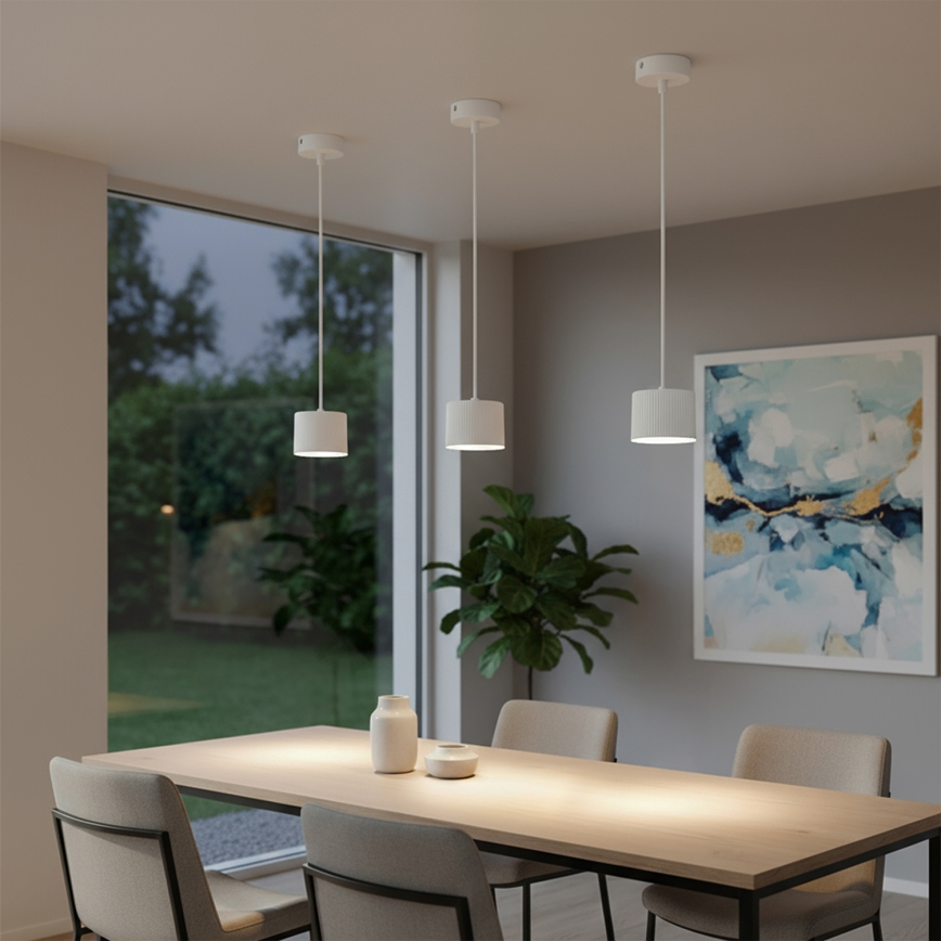 Brilagi - Lustru LED RGB+CCT reglabil, suspendat pe cablu STRIPY, 1xGX53/14W/230V, 2700-6500K, Wi-Fi Tuya, alb