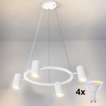 Brilagi - Lustra LED RGBW compatibilă cu dimmer, suspendată pe cablu SELE 4xGU10/6,5W/230V 2700-6500K albă