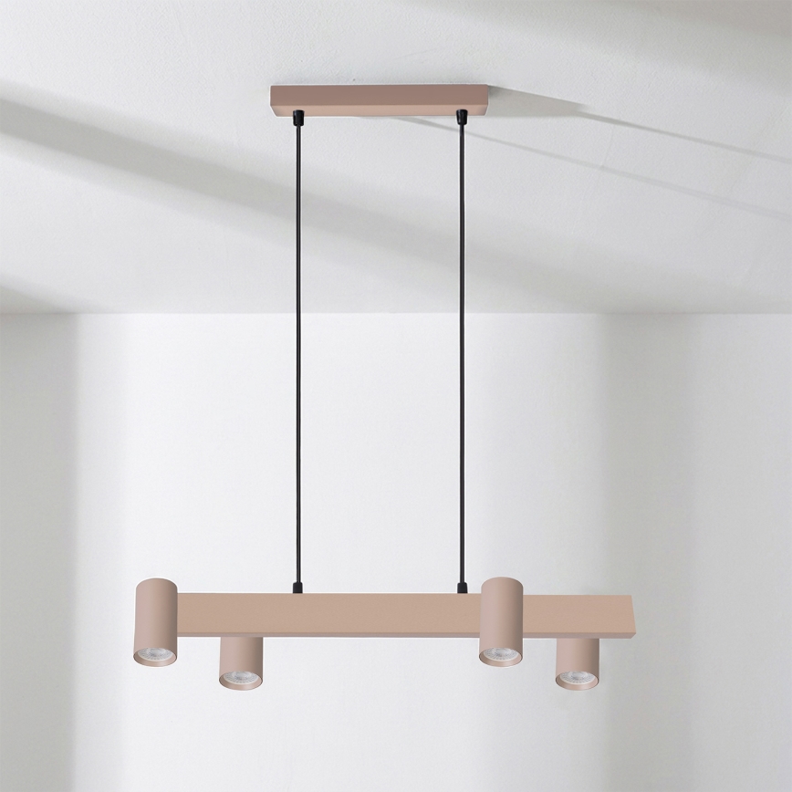 BRILAGI - Lustră LED RGBW dimabilă suspendată pe cablu SELE 4xGU10/6,5W/230V 2700-6500K bej