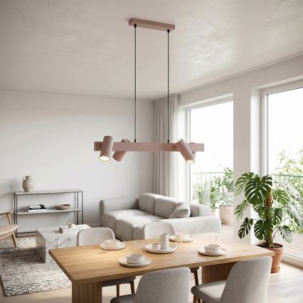BRILAGI - Lustră LED RGBW dimabilă suspendată pe cablu SELE 4xGU10/6,5W/230V 2700-6500K bej