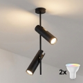 Brilagi - Lustră LED RGBW reglabilă pe tijă BRANCH 2xGU10/6,5W/230V 2700-6500K neagră