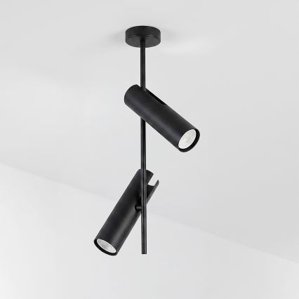 Brilagi - Lustră LED RGBW reglabilă pe tijă BRANCH 2xGU10/6,5W/230V 2700-6500K neagră