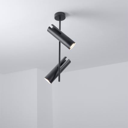Brilagi - Lustră LED RGBW reglabilă pe tijă BRANCH 2xGU10/6,5W/230V 2700-6500K neagră