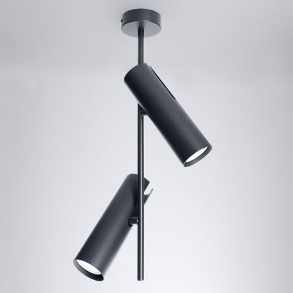 Brilagi - Lustră LED RGBW reglabilă pe tijă BRANCH 2xGU10/6,5W/230V 2700-6500K neagră