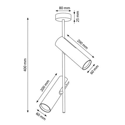 Brilagi - Lustră LED RGBW reglabilă pe tijă BRANCH 2xGU10/6,5W/230V 2700-6500K neagră