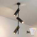 Brilagi - Lustra LED RGBW reglabilă pe tijă BRANCH 3xGU10/6,5W/230V 2700-6500K neagră