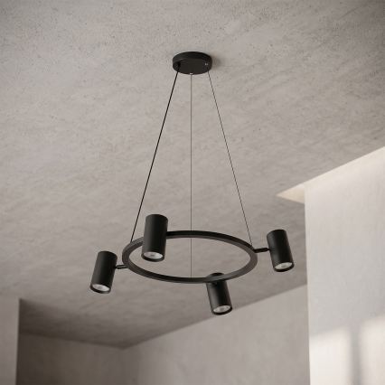 Brilagi - Lustră LED RGBW reglabilă pe cablu SELE 4xGU10/6,5W/230V 2700-6500K negru