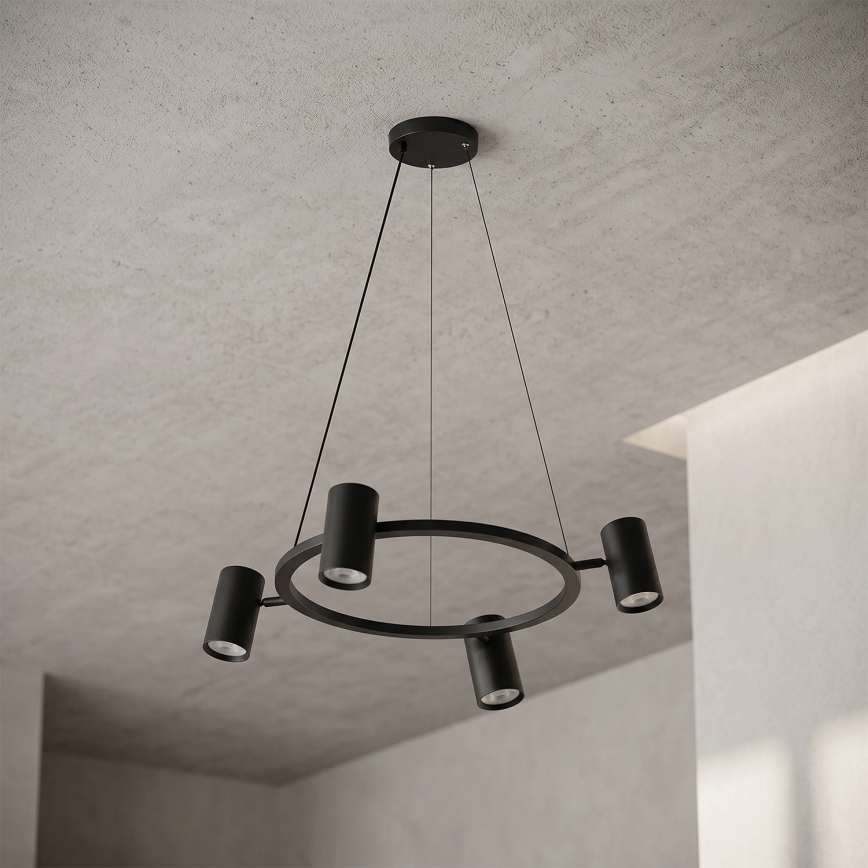 Brilagi - Lustră LED RGBW reglabilă pe cablu SELE 4xGU10/6,5W/230V 2700-6500K negru