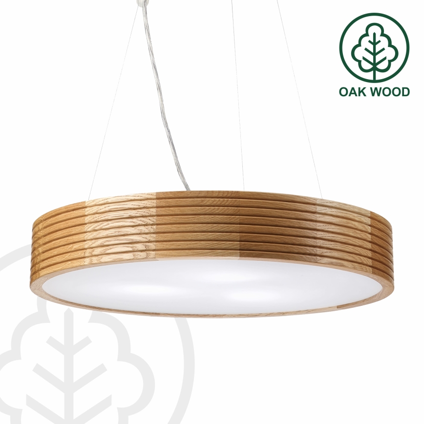 Brilagi - Lustra LED suspendată CARVALHO MODERN, 3x E27/60W/230V, stejar, Ø 47,5 cm