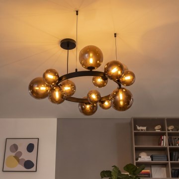 Brilagi - Lustră LED suspendată cu cablu MILLA 15xG9/3W/230V maro/maro fumuriu