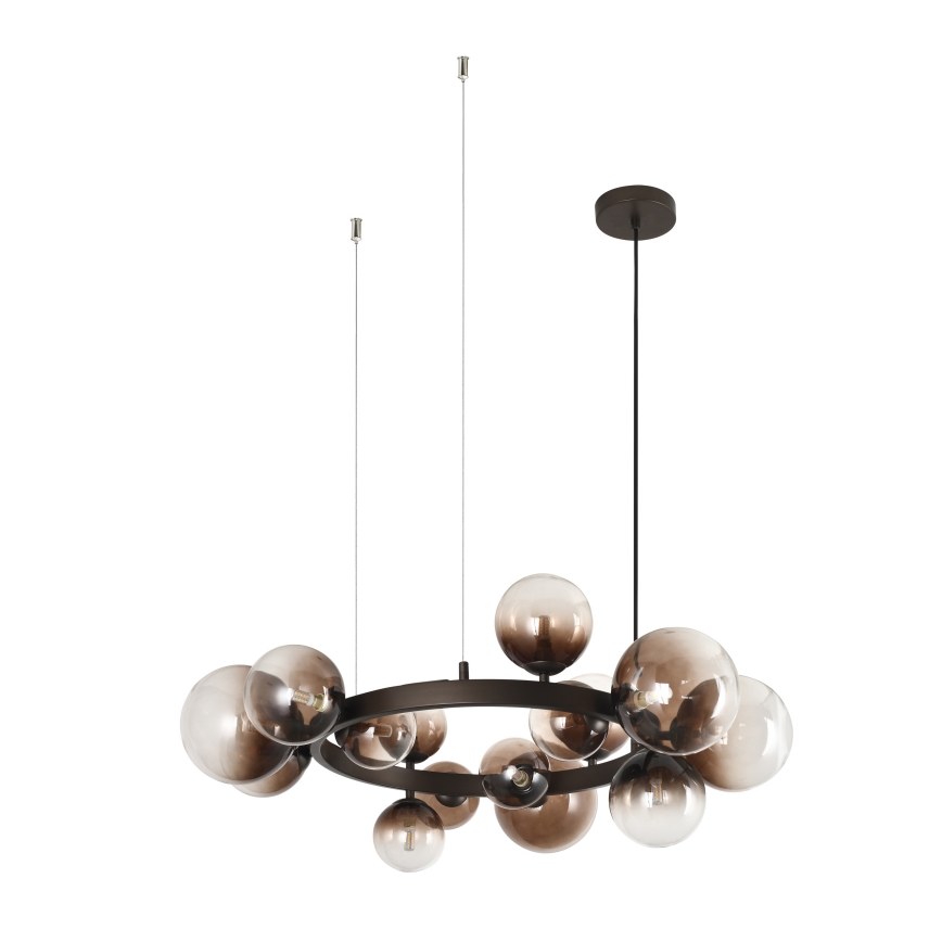 Brilagi - Lustră LED suspendată cu cablu MILLA 15xG9/3W/230V maro/maro fumuriu