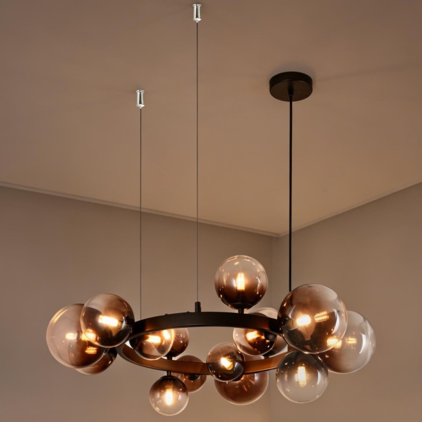 Brilagi - Lustră LED suspendată cu cablu MILLA 15xG9/3W/230V maro/maro fumuriu