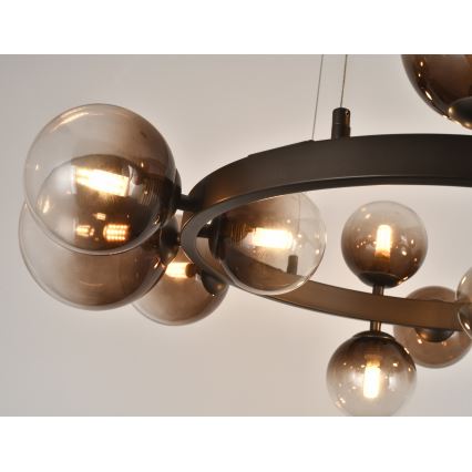 Brilagi - Lustră LED suspendată cu cablu MILLA 15xG9/3W/230V maro/maro fumuriu