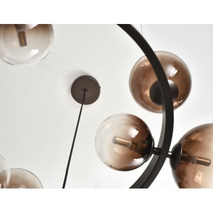 Brilagi - Lustră LED suspendată cu cablu MILLA 15xG9/3W/230V maro/maro fumuriu