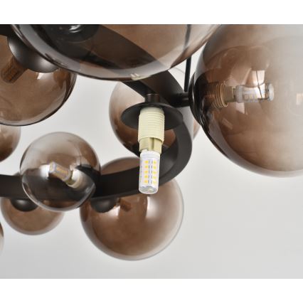 Brilagi - Lustră LED suspendată cu cablu MILLA 15xG9/3W/230V maro/maro fumuriu