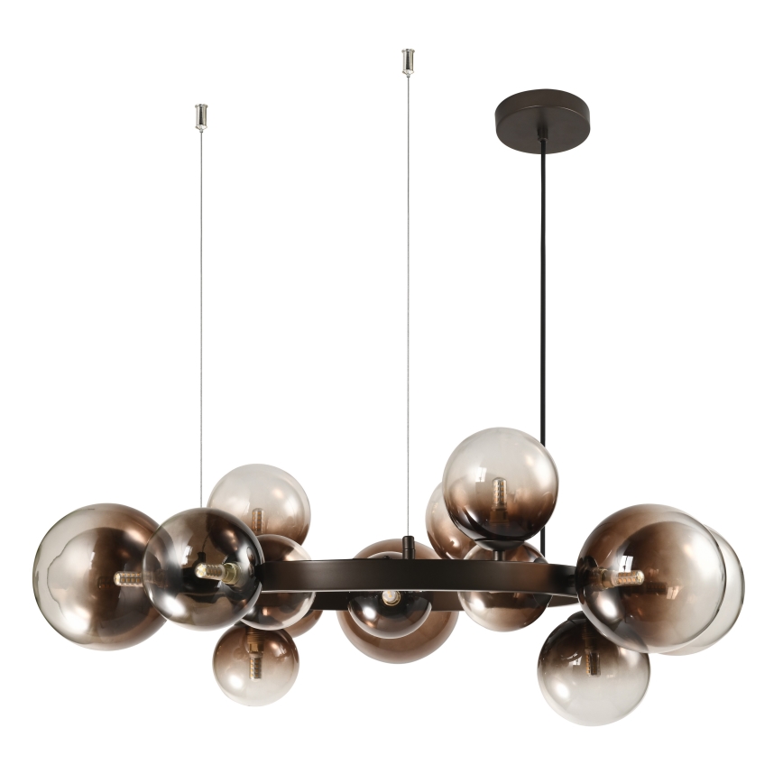 Brilagi - Lustră LED suspendată cu cablu MILLA 15xG9/3W/230V maro/maro fumuriu