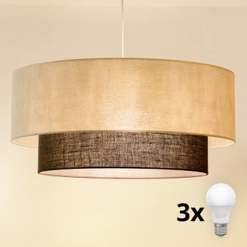 Brilagi - Lustră LED suspendată în stil Boho, 3xE27/15W/230V, Ø 60 cm, crem/maro