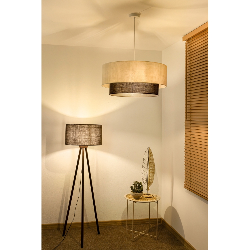 Brilagi - Lustră LED suspendată în stil Boho, 3xE27/15W/230V, Ø 60 cm, crem/maro