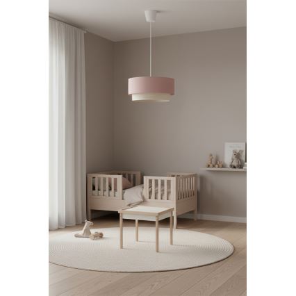 Brilagi - Lustră LED suspendată pe cablu BOHO BOBO, 1xE27/10W/230V, Ø 40 cm, roz/crem