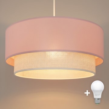 Brilagi - Lustră LED suspendată pe cablu BOHO BOBO, 1xE27/60W/230V, Ø 40 cm, roz/crem