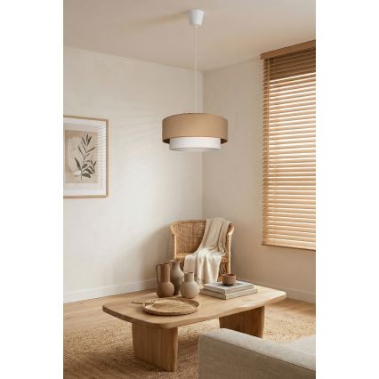Brilagi - Lustră LED suspendată pe cablu BOHO ECO, 1x E27/10W/230V, Ø 40 cm, bej/crem