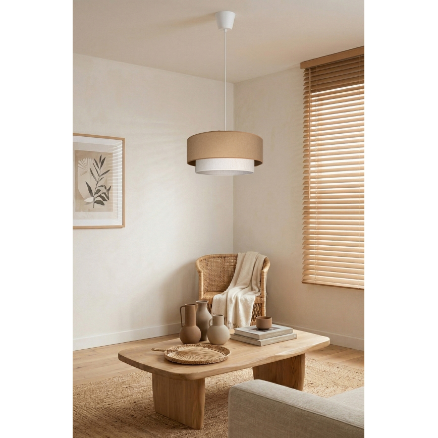 Brilagi - Lustră LED suspendată pe cablu BOHO ECO, 1x E27/10W/230V, Ø 40 cm, bej/crem