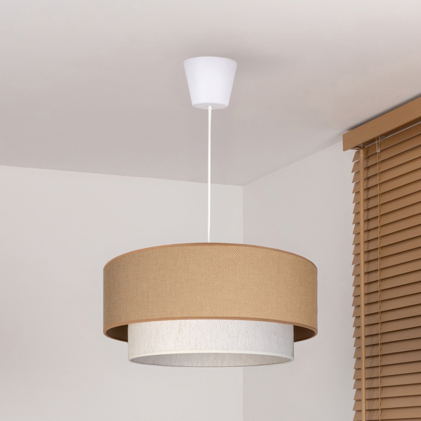 Brilagi - Lustră LED suspendată pe cablu BOHO ECO, 1x E27/10W/230V, Ø 40 cm, bej/crem