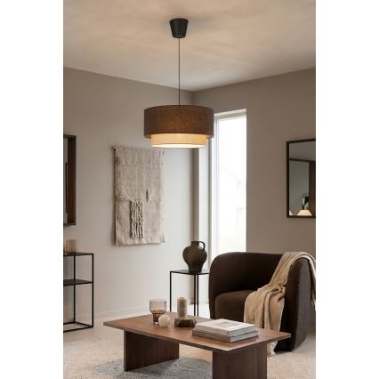 Brilagi - Lustra LED suspendată pe cablu BOHO ECO, 1xE27/10W/230V, Ø 40 cm, maro/crem
