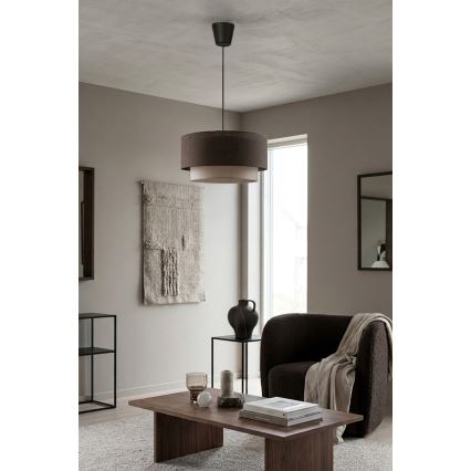 Brilagi - Lustra LED suspendată pe cablu BOHO ECO, 1xE27/10W/230V, Ø 40 cm, maro/crem